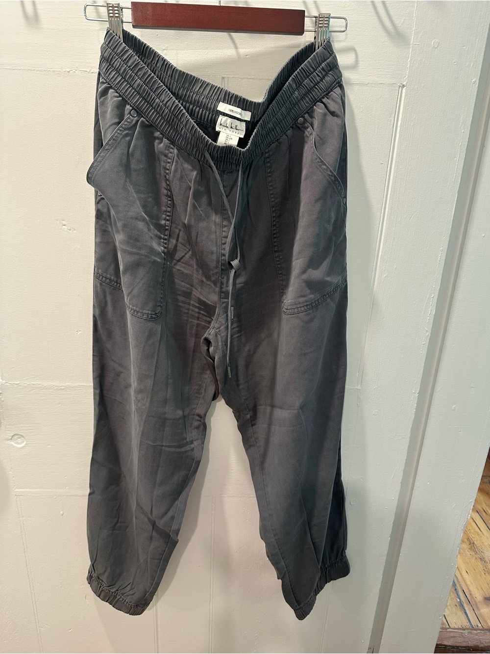 Nicole Miller Charcoal Drawstring Cropped Pants